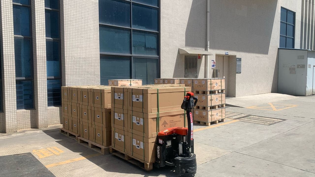 Lithium-ion batteries being delivered